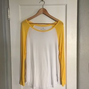 American Eagle Yellow Baseball Tee